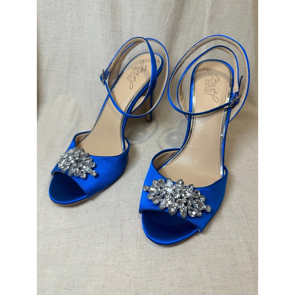 Jewel Badgley Mischka Shoes 4" Royal Blue Size 8 1/2